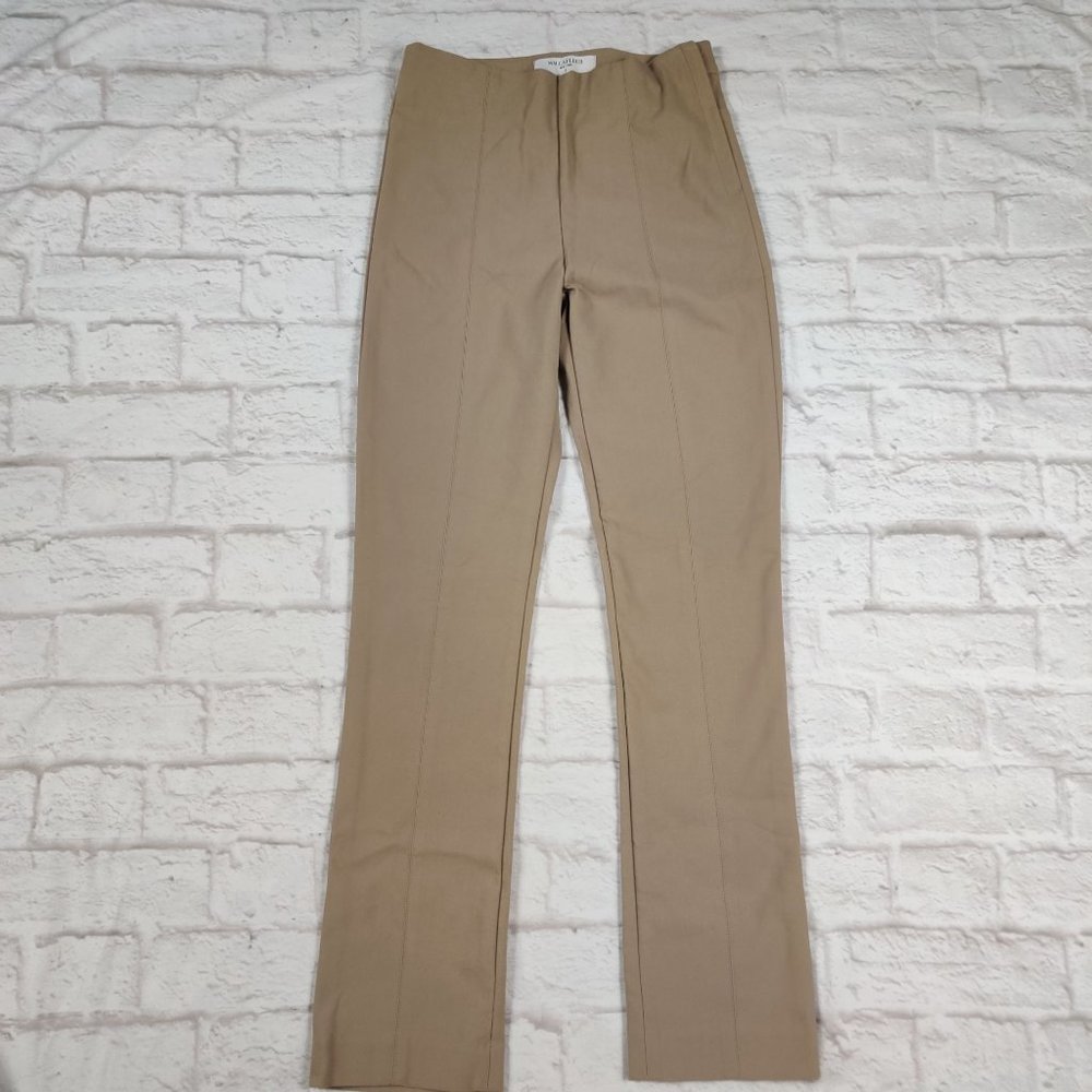 M.M. LaFleur Foster High Rise Dress Slacks Pants Tan Slim Fit Stretch size 4